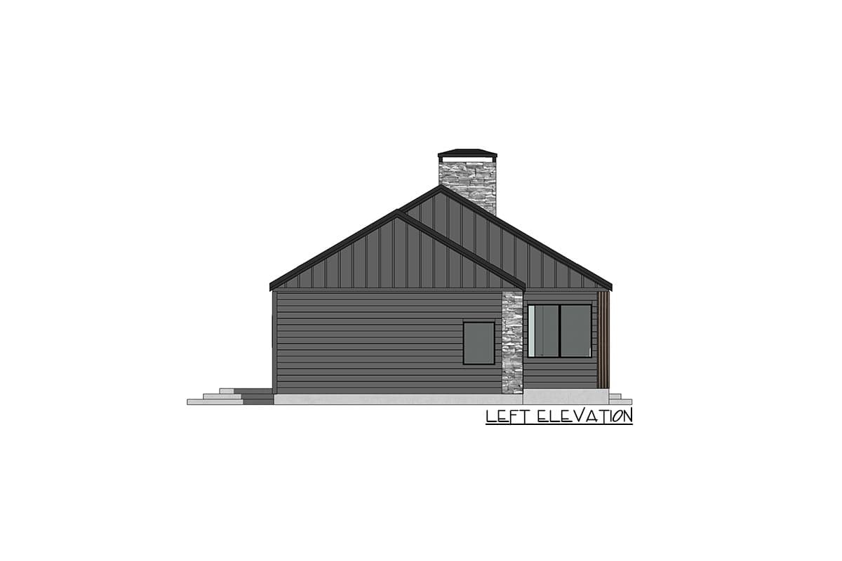 Plan 420063WNT: Contemporary 1-Story Home Plan Under 950 Square Feet with 2-Car Garage - Image #9 - Contemporary, Cottage, Country, Craftsman, New American, Ranch, Rustic, Vacation