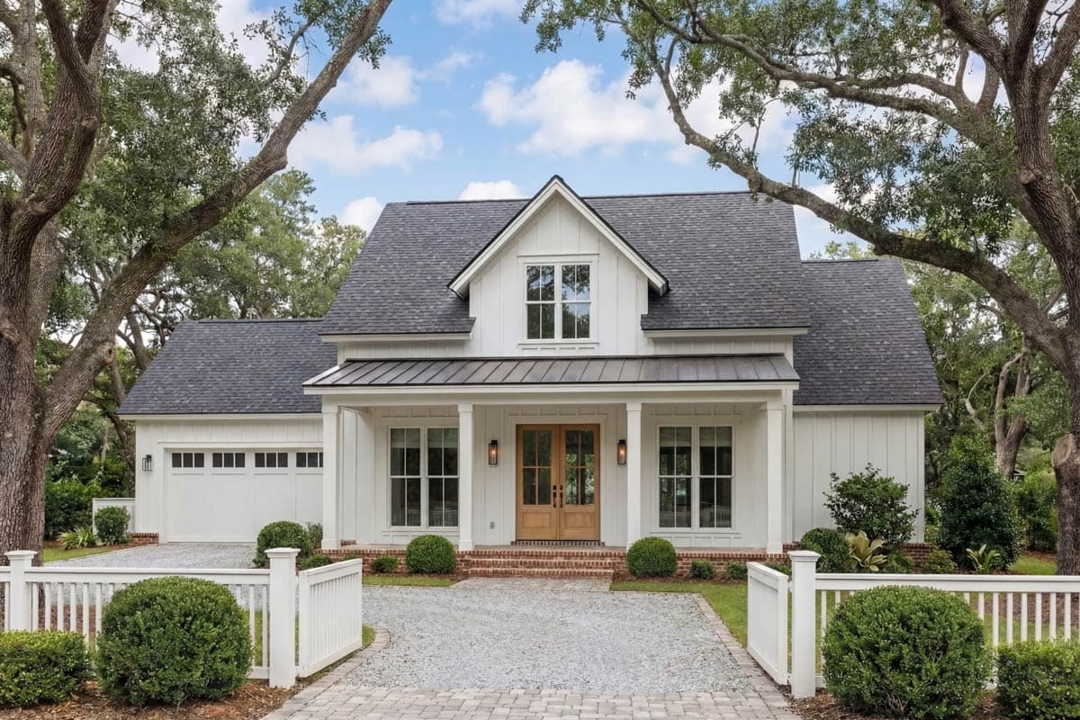 Plan image - 51927HZ:3-Bed Farmhouse-Style Cottage with 2-Car Garage - 1479 Sq Ft