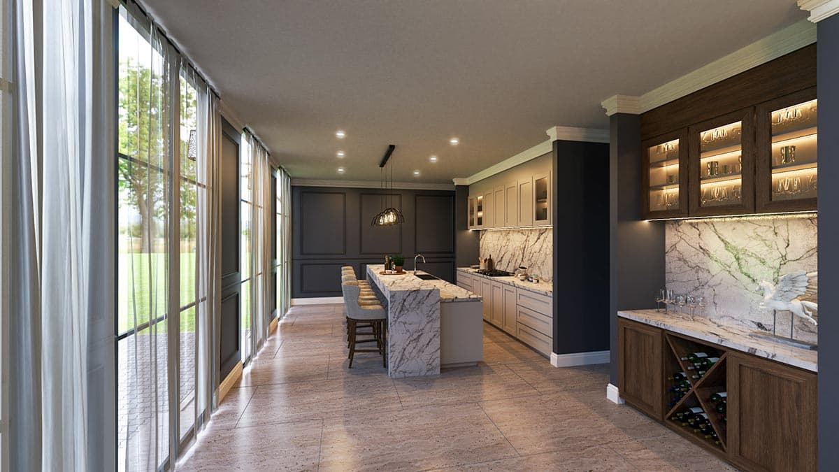 Plan 311036RMZ: Two Story Transitional Home Plan with Pool House and Upstairs Home Theater - Image #7 - Contemporary, New American, Transitional