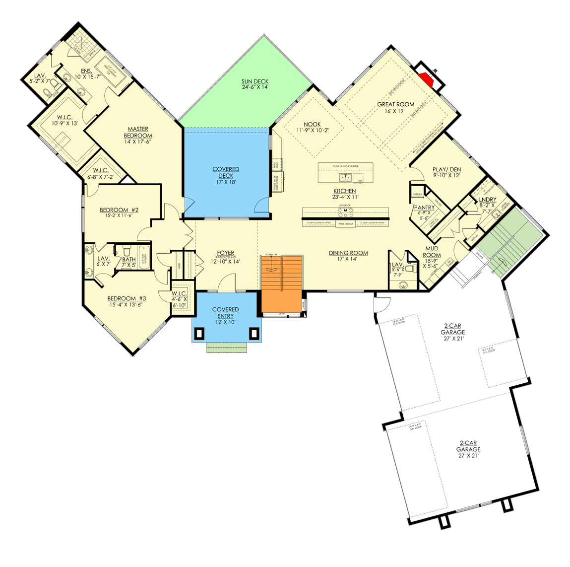 Plan 81750AB: Mountain Craftsman Plan with Optional Walkout Basement - Floor Plan - Main Level - Craftsman, European, Mountain, Northwest