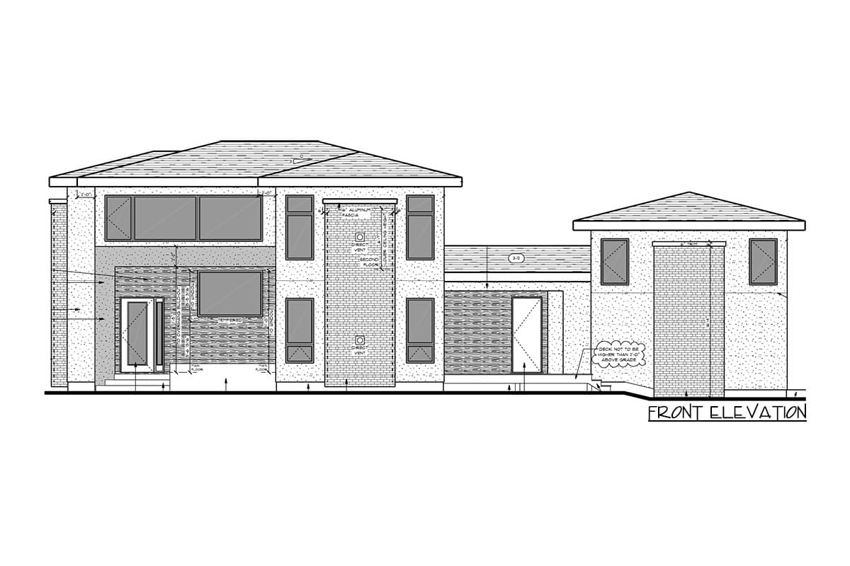 Plan 81757AB: 2-Story Modern Northwest House Plan with In-Law Suite above Garage - Image #8 - Contemporary, Modern, Northwest, Transitional