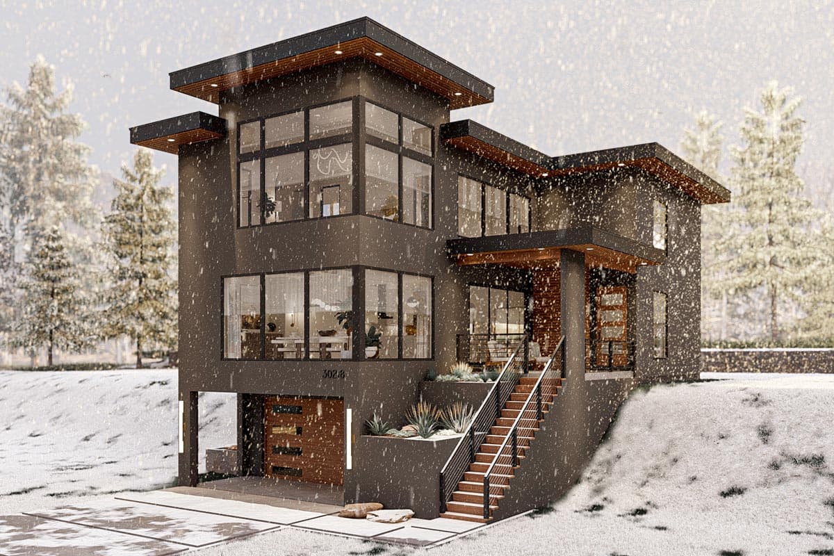 Plan 623145DJ: 2-Story 3-Bed Modern-Style House Plan Under 3000 Square Feet - Image #28 - Contemporary, Mid Century Modern, Modern, Mountain, Northwest, Prairie, Transitional