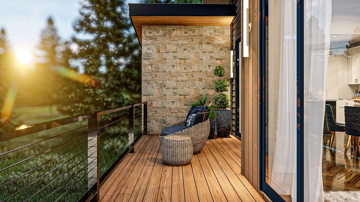Plan 623146DJ: Modern-Style 2-Bed Carriage House Plan Under 1300 Square Feet - Image #6 - Carriage, Contemporary, Modern, Mountain