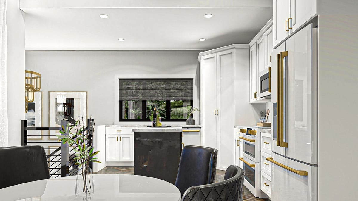 Plan 623146DJ: Modern-Style 2-Bed Carriage House Plan Under 1300 Square Feet - Image #7 - Carriage, Contemporary, Modern, Mountain