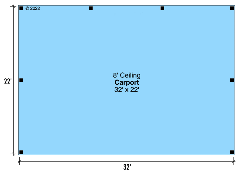 Plan 72356DA: Traditional 3-Car 704 Square Foot Carport - Floor Plan - Main Level - Traditional