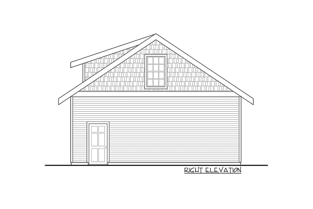 Plan 72357DA: 3-Car 1000 Square Foot Garage with Over 500 Square Feet of Space Above - Image #4 - Country, Traditional
