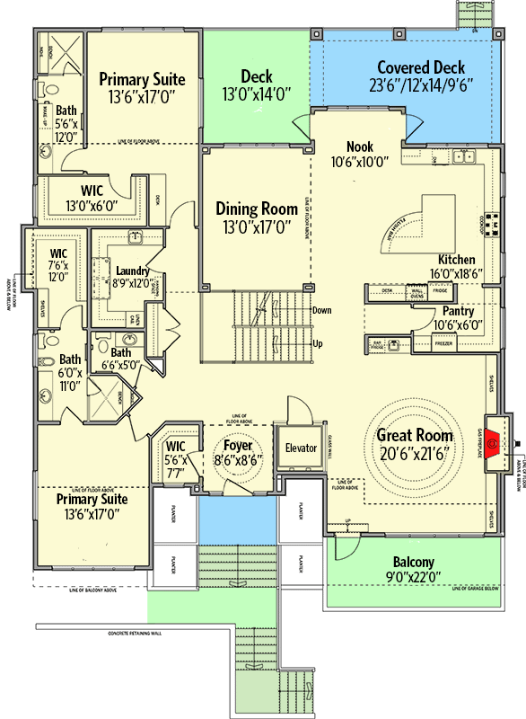 Plan 81763AB: Contemporary House Plan with Rooftop Patio and Lower-Level Garage - 8540 Sq Ft - Floor Plan - Main Level - Contemporary, Mid Century Modern, Modern, Northwest, Prairie