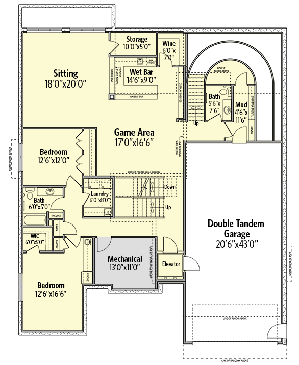 Plan 81763AB: Contemporary House Plan with Rooftop Patio and Lower-Level Garage - 8540 Sq Ft - Floor Plan - Lower Level - Contemporary, Mid Century Modern, Modern, Northwest, Prairie