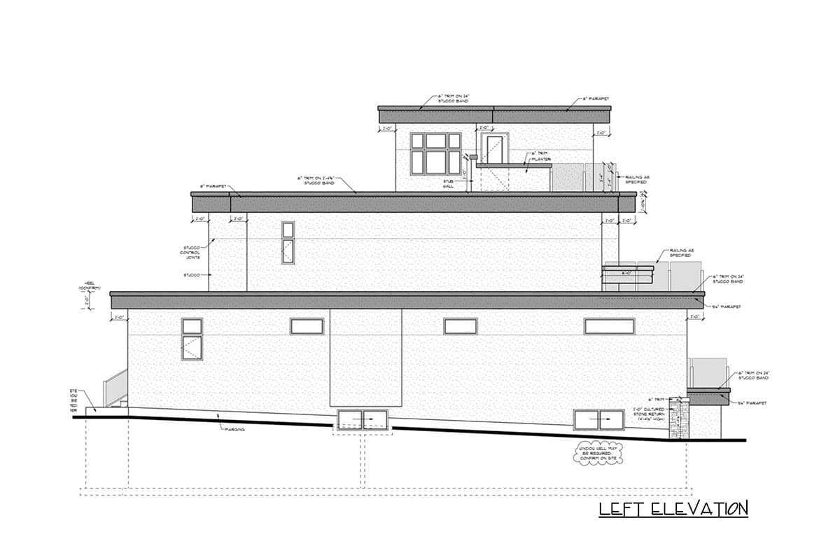 Plan 81763AB: Contemporary House Plan with Rooftop Patio and Lower-Level Garage - 8540 Sq Ft - Image #6 - Contemporary, Mid Century Modern, Modern, Northwest, Prairie