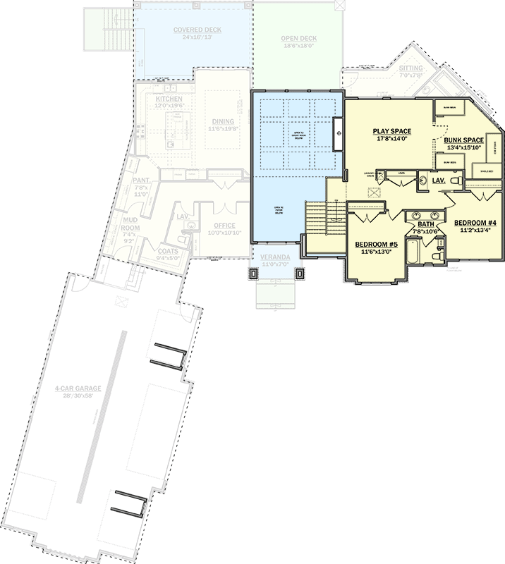 Plan 81772AB: Transitional European Home Plan with Option to Finish Basement - Floor Plan - 2nd Floor - European, Transitional