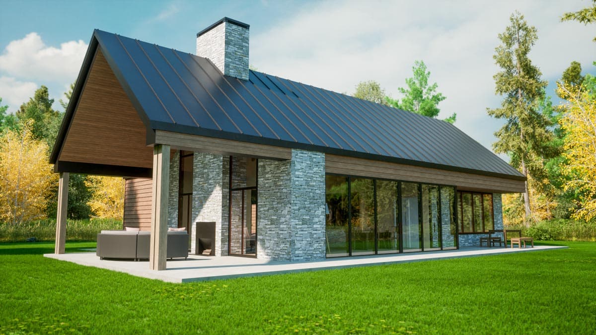 Plan 420072WNT: Rustic Ranch with Under 1400 Sq Ft with Flex Bedroom or Home Office - Image #4 - Cabin, Cottage, Country, Craftsman, Mountain, Ranch, Rustic