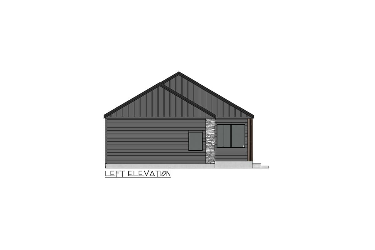 Plan 420073WNT: Contemporary 1-Story Home Plan Under 1000 Square Feet with 2-Car Garage - Image #8 - Contemporary, Cottage, Country, Craftsman