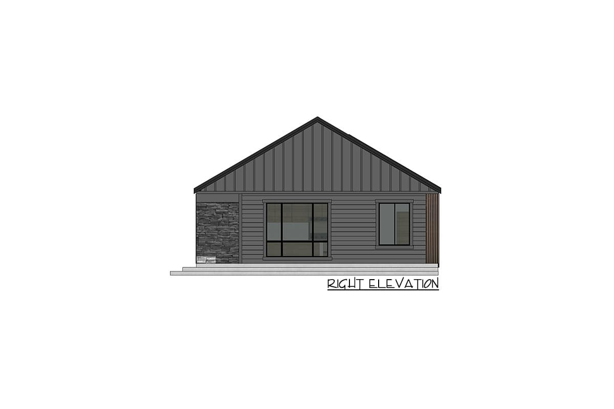Plan 420073WNT: Contemporary 1-Story Home Plan Under 1000 Square Feet with 2-Car Garage - Image #10 - Contemporary, Cottage, Country, Craftsman