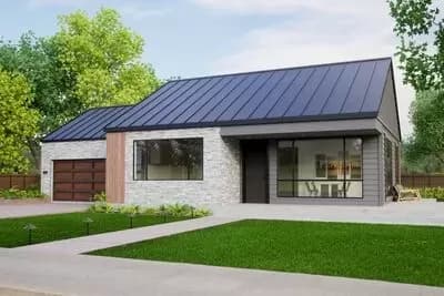 Contemporary 1-Story Home Plan Under 1000 Square Feet with 2-Car Garage