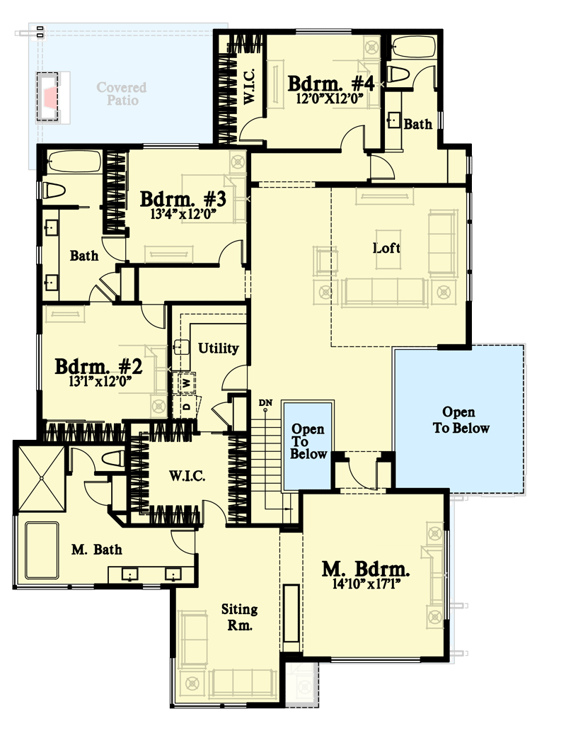 Plan 785016KPH: Luxury Mountain Modern Home Plan with Den / Guest Suite - Floor Plan - 2nd Floor - Contemporary, Mid Century Modern, Modern, Mountain, Northwest