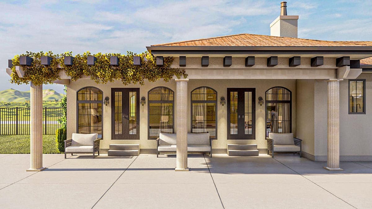 Plan 623149DJ: Mediterranean House Plan with Expansive Layout and Two-Way Fireplace - Image #7 - European, French Country, Mediterranean