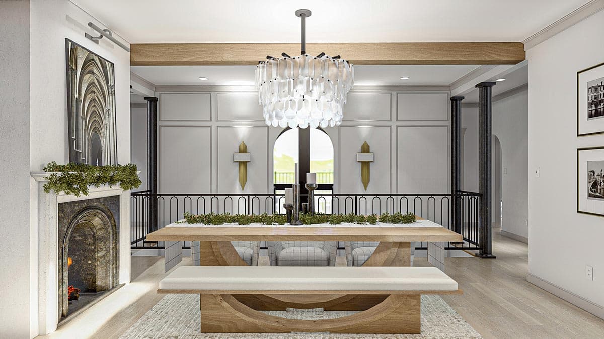 Plan 623149DJ: Mediterranean House Plan with Expansive Layout and Two-Way Fireplace - Image #11 - European, French Country, Mediterranean