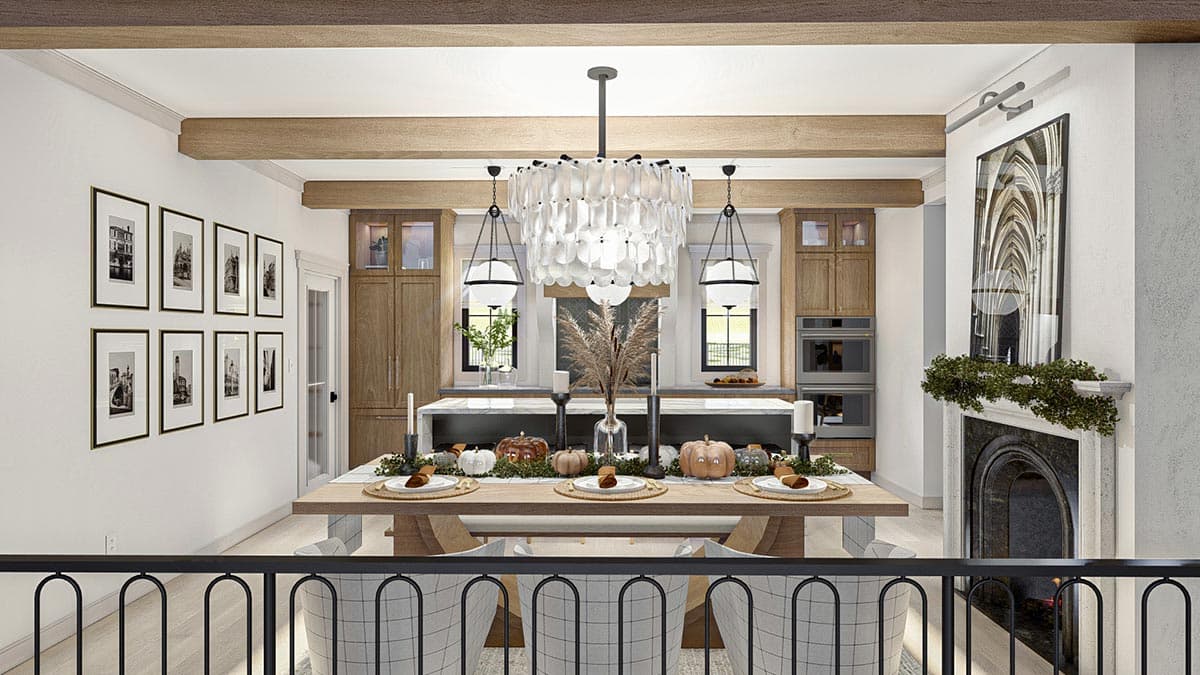 Plan 623149DJ: Mediterranean House Plan with Expansive Layout and Two-Way Fireplace - Image #12 - European, French Country, Mediterranean