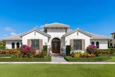 Mediterranean House Plan with Expansive Layout and Two-Way Fireplace