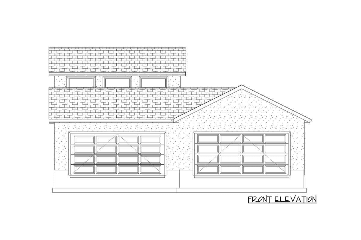 Plan 61304UT: 4-Car Garage with Over 1500 Square Feet of Parking Space with Loft Above - Image #6 - Contemporary, Modern, Northwest