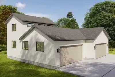 4-Car Garage with Over 1500 Square Feet of Parking Space with Loft Above