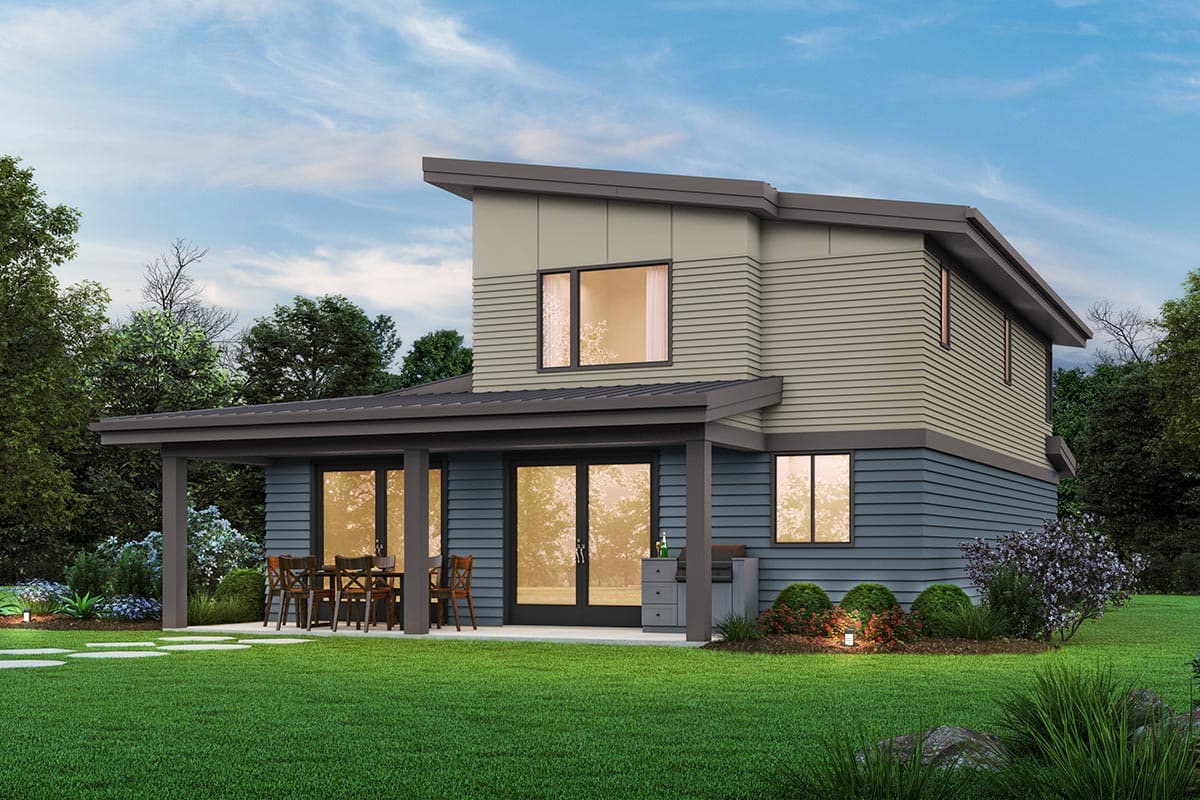 Plan 69322AM: 1600 Square Foot Modern House Plan with 3 Beds and 2.5 Baths - Image #4 - Contemporary, Mountain, New American, Northwest