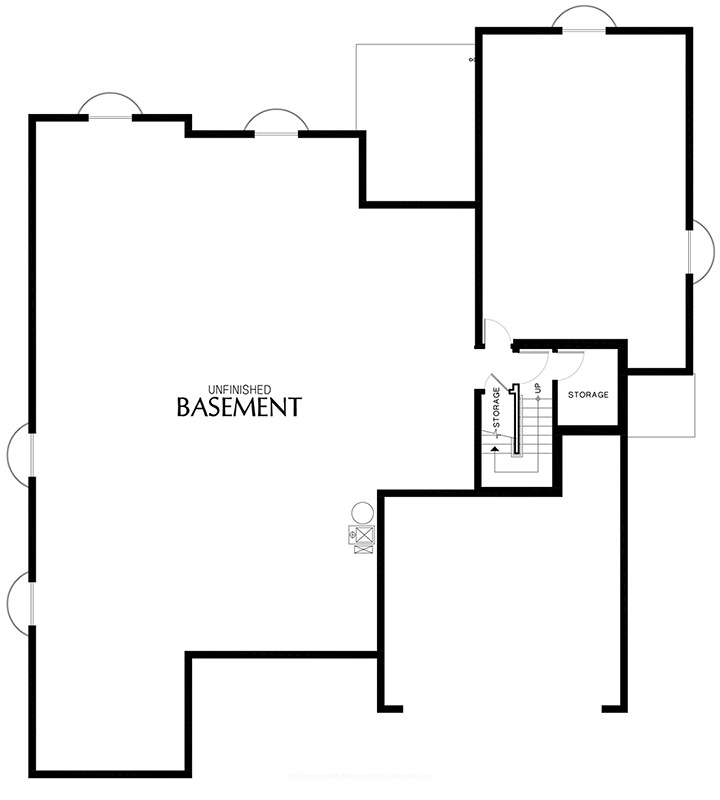 Plan 69358AM: Compact Craftsman Cottage with Multigenerational Living - Floor Plan - Unfinished Basement - Cottage, Country, Craftsman, Northwest, Ranch, Rustic