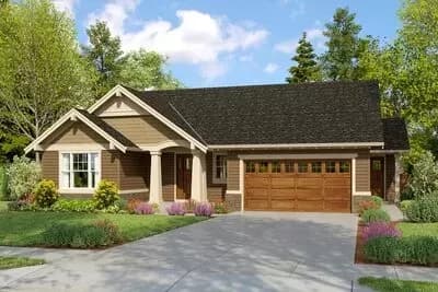Compact Craftsman Cottage with Multigenerational Living
