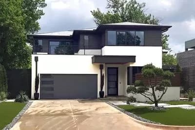 Modern 2-Story House Plan with Home Office and Balcony off Master Suite