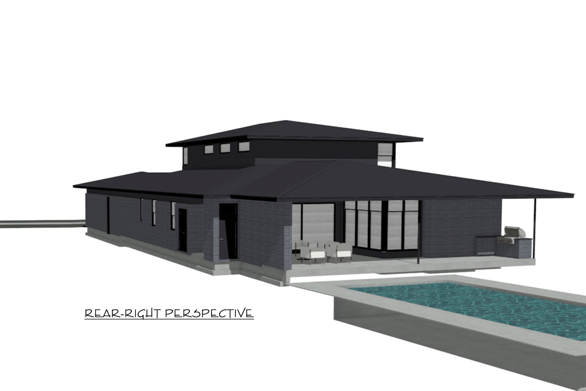 Plan 570010LEF: 3-Bed Modern Home Plan with Office and Flex Room - Image #4 - Contemporary, Mid Century Modern, Modern, Northwest
