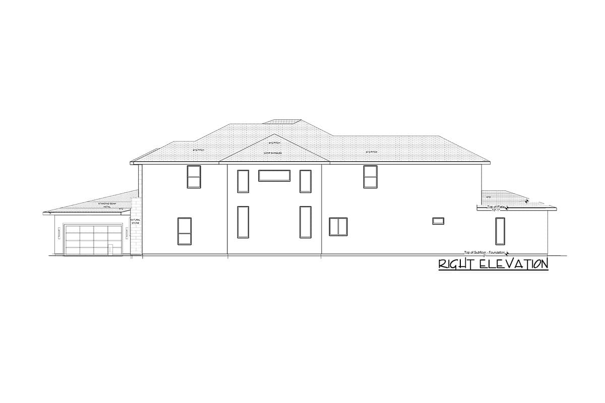 Plan 570011LEF: Transitional 2-Story Home Plan with Angled Garage and Private Master Wing - Image #8 - Contemporary, Modern, Northwest, Transitional