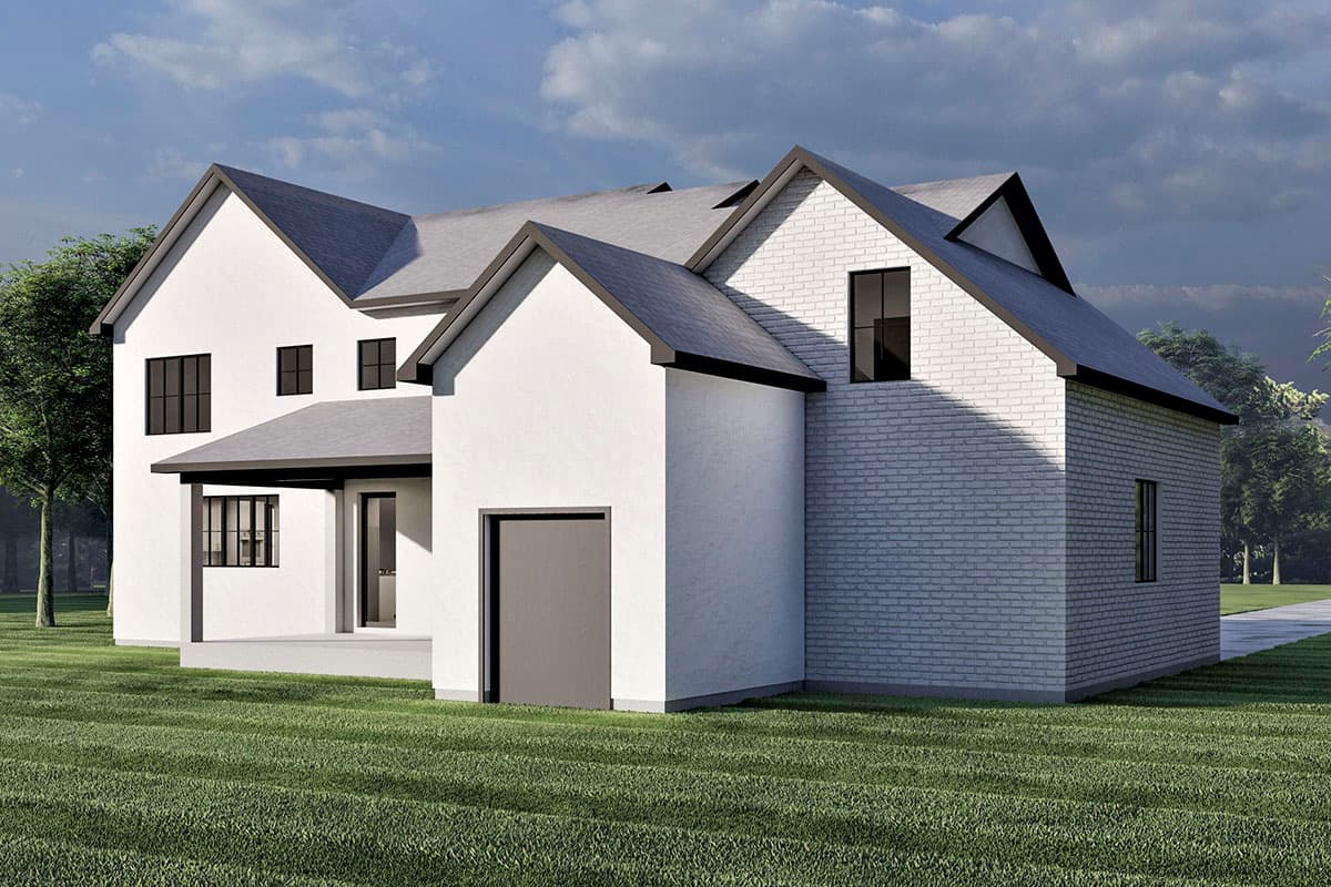 Plan 490069NAH: Transitional Farmhouse Plan 3200 Square Feet of Living Space - Image #4 - New American, Northwest, Transitional