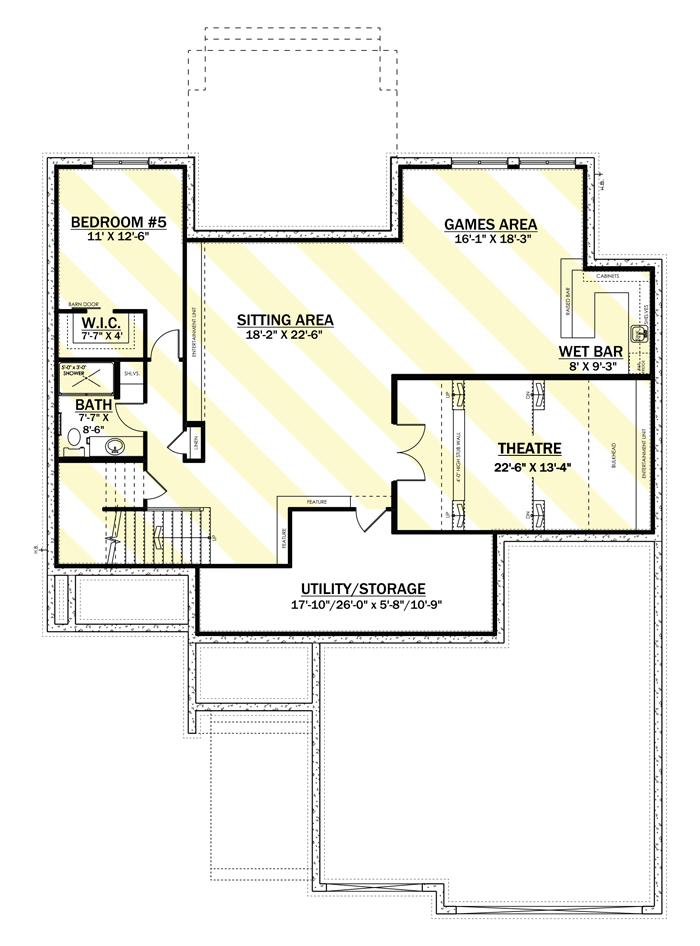 Plan 81774AB: Modern House Plan Under 4200 Square Feet with Flex Rooms and Optional Lower Level - Floor Plan - Optional Lower Level - Contemporary, Mid Century Modern, Modern, Mountain, Northwest