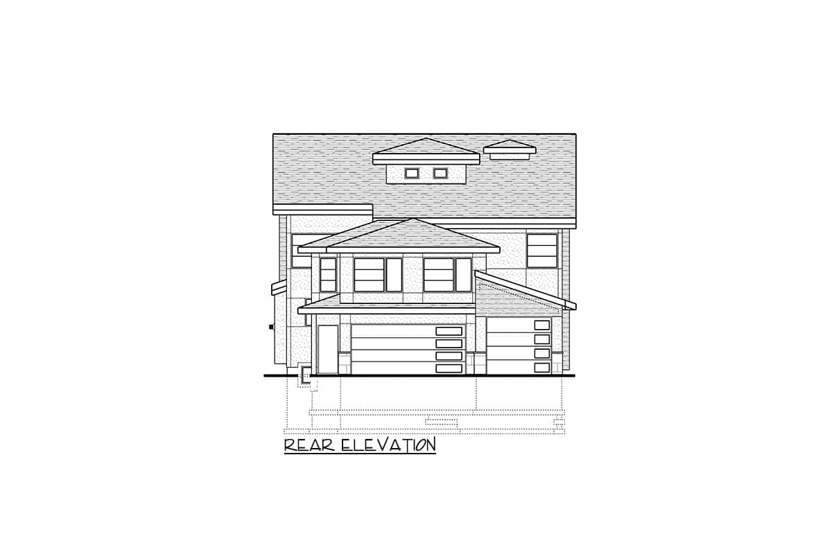 Plan 81776AB: Three Story Contemporary House Plan with Apartment Above 3-Car Garage and a Rooftop Patio - Image #5 - Contemporary, Mid Century Modern, Modern, Northwest