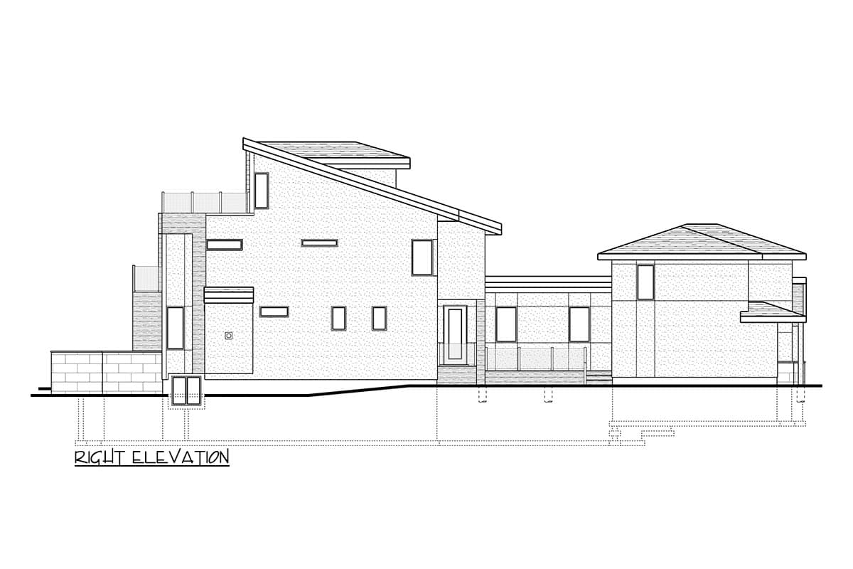 Plan 81776AB: Three Story Contemporary House Plan with Apartment Above 3-Car Garage and a Rooftop Patio - Image #6 - Contemporary, Mid Century Modern, Modern, Northwest