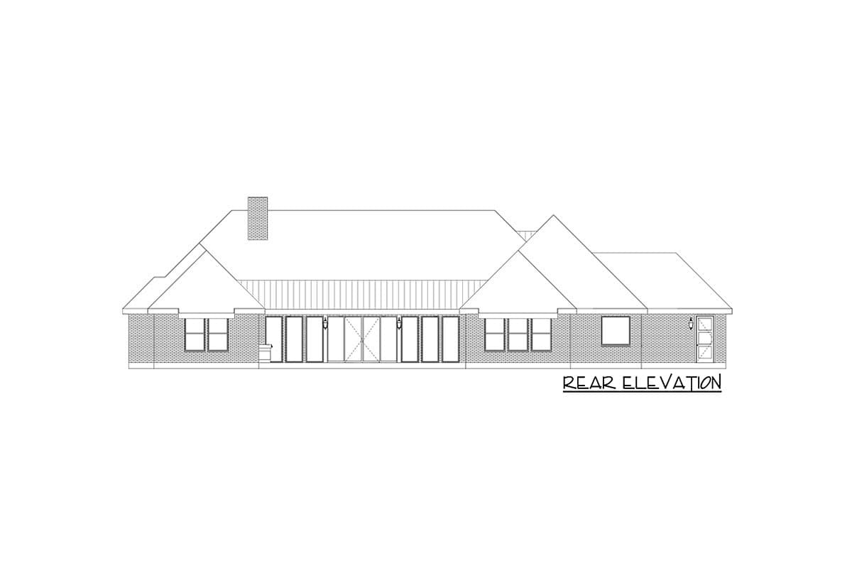 Plan 36674TX: 4000 Square Foot 4-Bed House Plan with 1200 Square Foot 3-Car Garage - Image #4 - Contemporary, Hill Country, New American, Ranch