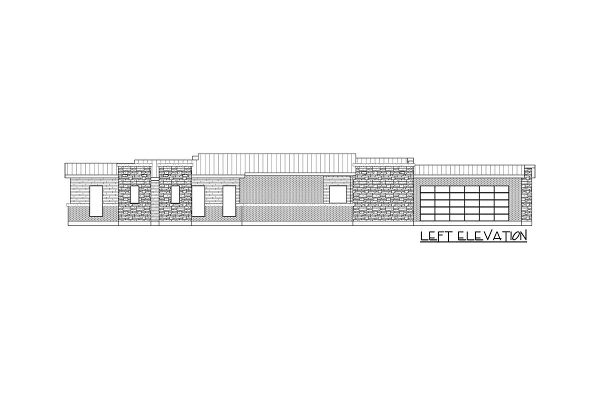 Plan 36676TX: One-Level Modern Home Plan Under 2800 Square Feet with Private Master Wing - Image #7 - Contemporary, Mid Century Modern, Modern, Ranch