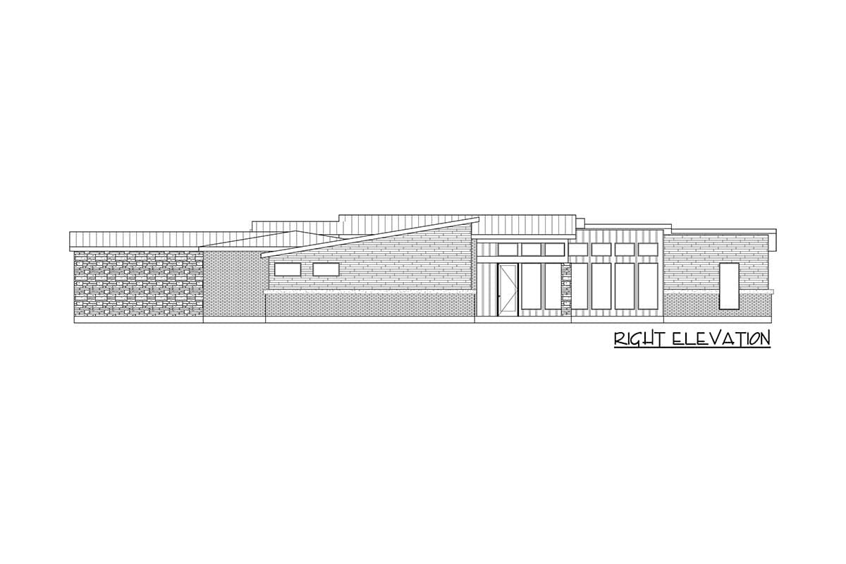 Plan 36676TX: One-Level Modern Home Plan Under 2800 Square Feet with Private Master Wing - Image #9 - Contemporary, Mid Century Modern, Modern, Ranch