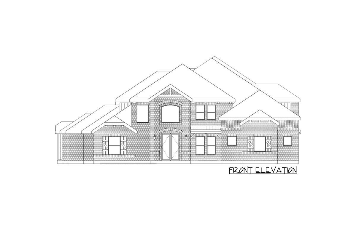 Plan 36678TX: 4200 Square Foot Country Home Plan with 2-Story Great Room - Image #6 - European, Hill Country, Transitional