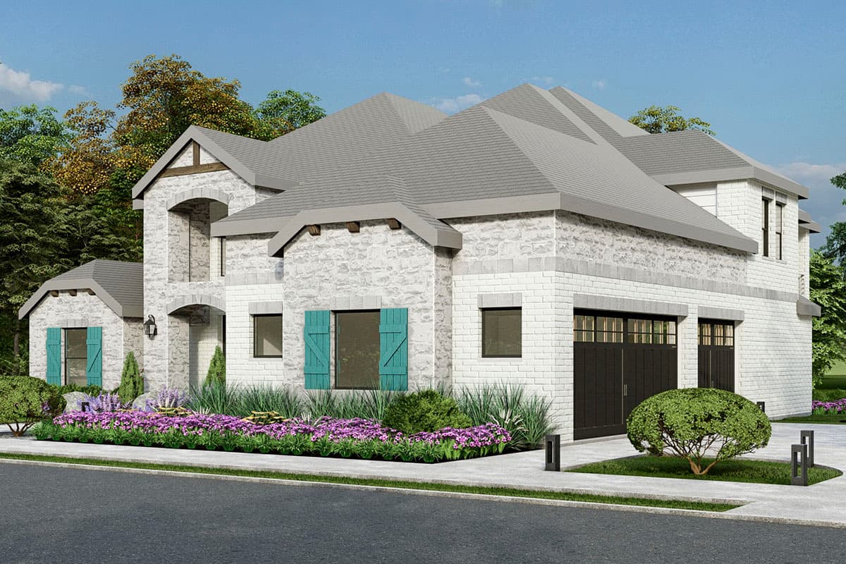 Plan 36678TX: 4200 Square Foot Country Home Plan with 2-Story Great Room - Image #5 - European, Hill Country, Transitional