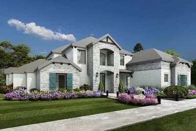 4200 Square Foot Country Home Plan with 2-Story Great Room