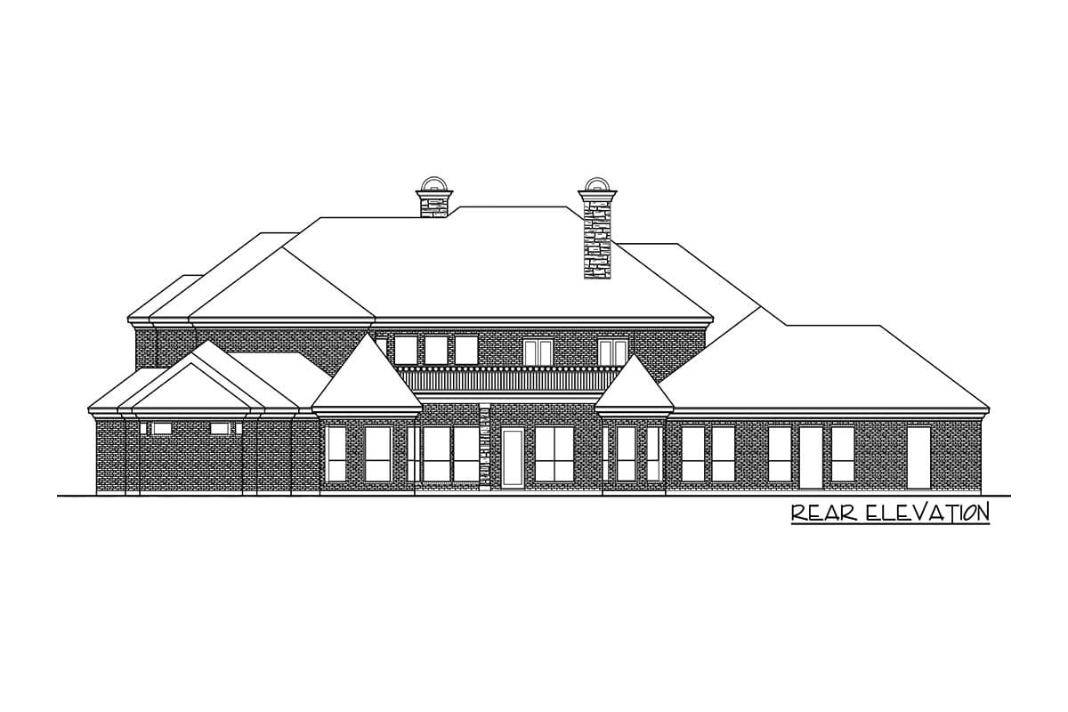 Plan 36679TX: Luxury 5 Bed Euro-Style House Plan with Two Stairs Under 6500 Square Feet - Image #4 - European, French Country, Traditional
