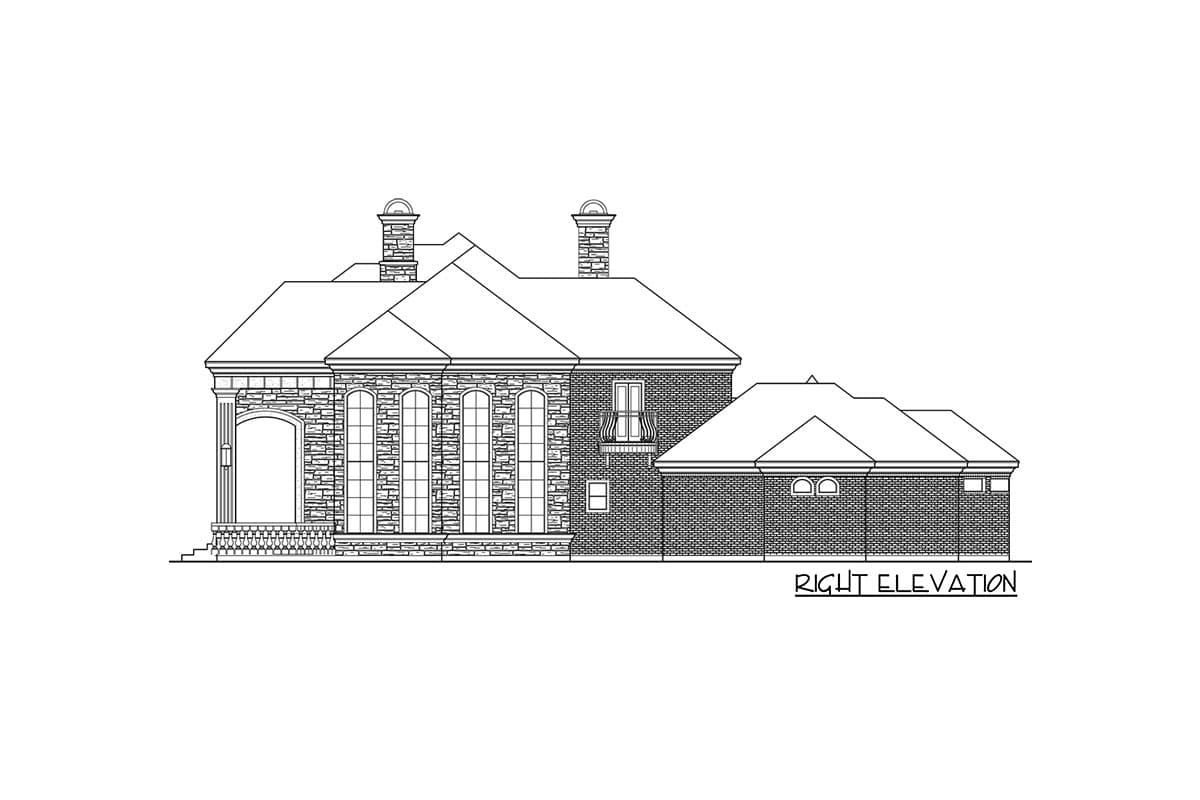 Plan 36679TX: Luxury 5 Bed Euro-Style House Plan with Two Stairs Under 6500 Square Feet - Image #5 - European, French Country, Traditional