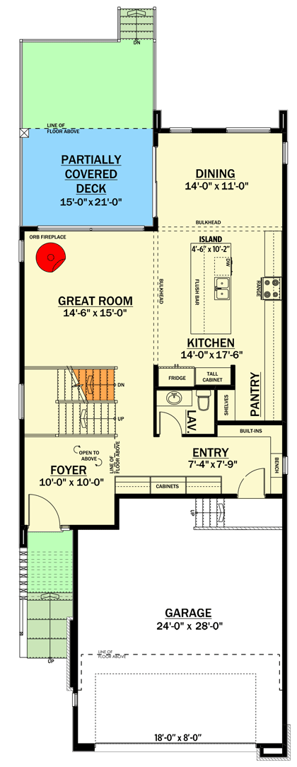 Plan 81779AB: 3-Bed Modern Home Plan Under 2500 Square Feet with Extra-Deep 2-Car Garage - Floor Plan - Main Level - Contemporary, Modern, New American, Northwest