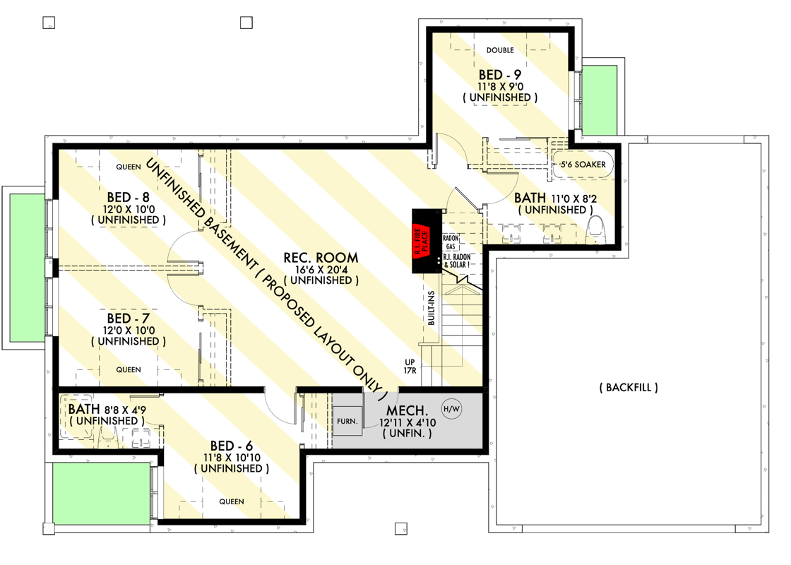 Plan 677027NWL: Modern Farmhouse House Plan: 5 Beds, Upstairs Laundry, Open-Concept Living - Floor Plan - Optionally Finished Lower Level - Country, Farmhouse, Modern Farmhouse, New American