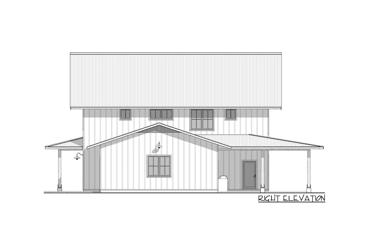 Plan 677028NWL: Rustic Modern Farmhouse with Home Office and  2-Car Oversized Garage - 2380 Sq Ft - Image #7 - Country, Farmhouse, Modern Farmhouse, Rustic