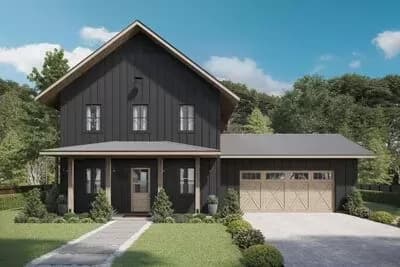 Rustic Modern Farmhouse with Home Office and  2-Car Oversized Garage - 2380 Sq Ft