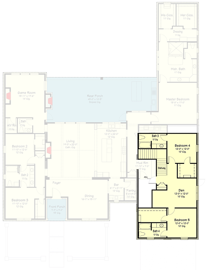Plan 860071MCD: Fresh 5-Bed House Plan with Private Master Bedroom - Floor Plan - 2nd Floor - Southern, Southern Traditional, Traditional, Transitional