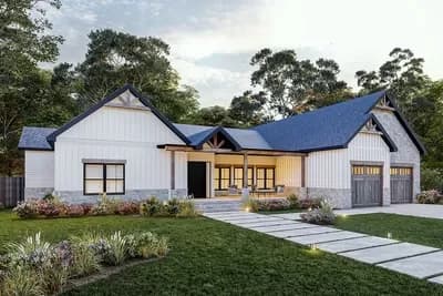 4100 Square Foot Modern Farmhouse Ranch with Large Dining Room