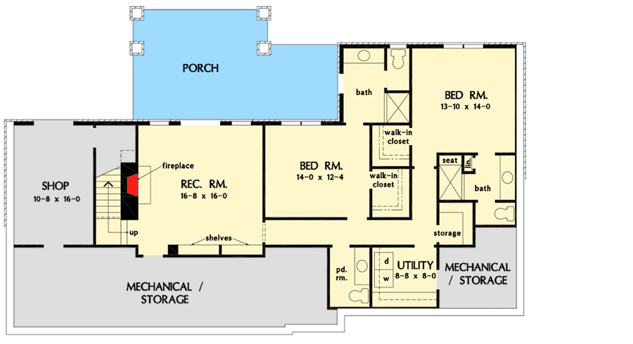 Plan 444356GDN: Modern Farmhouse for a Hillside Lot with Two Master Suites and Bonus Expansion - Floor Plan - 3rd Floor - Country, Farmhouse, Modern Farmhouse